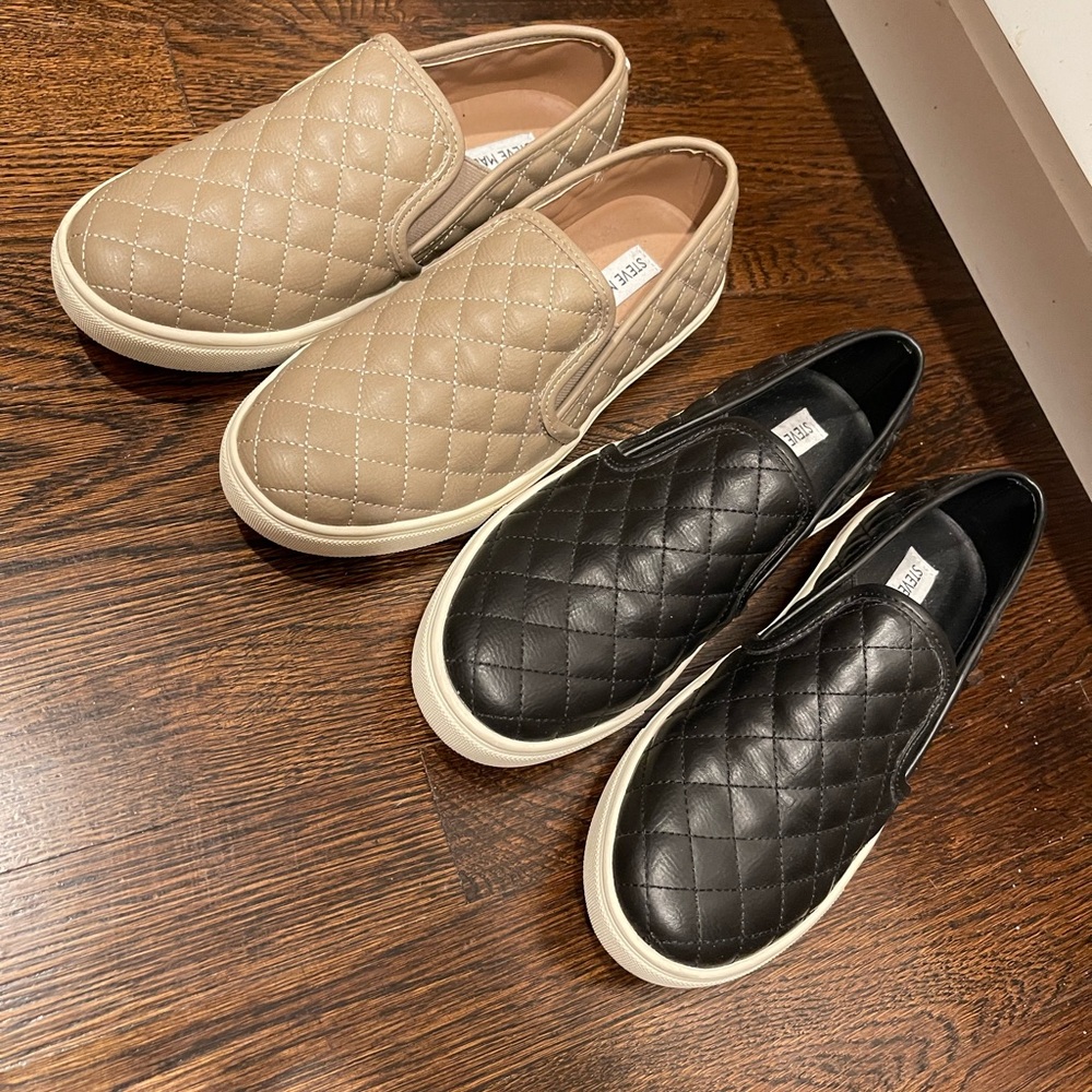 Steve Madden brand new Quilted Slip-On Sneakers-Both pairs sold together